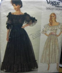 1049 SASSOON 80S OFF-SHOULDER LONG FLARE DRESS PATTERN 6